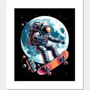 Astronaut Skater Posters and Art
